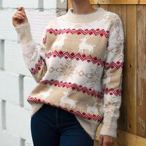 Pulls d'hiver chauds à motif de rennes, pulls de Noël moches en tricot pour femmes - Product Image 5