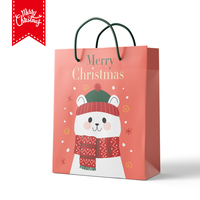 Sac en papier de Noël personnalisé avec logo recyclable, sacs en papier cartonné blanc brun, sac cadeau de Noël