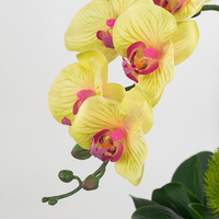Fleurs artificielles de haute qualité, 7 têtes d'orchidées papillon réalistes, Phalaenopsis imperméables pour la décoration de mariage et de la maison
