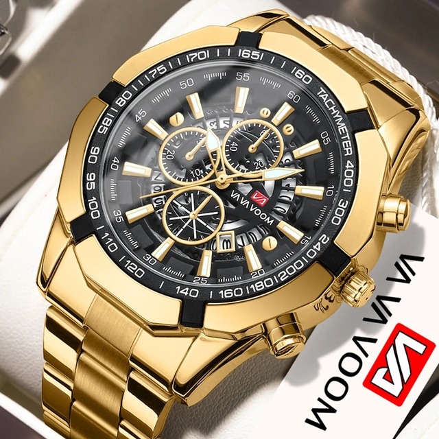 VA VA VOOM 2383 Top Brand Luxury Man Watches Fashion Sports Casual Quartz Wristwatch Waterproof Men's Clock Relogio Masculino
