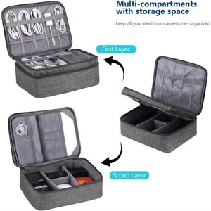 Échantillon gratuit : Organisateur d'électronique de voyage, sac étanche pour câbles et accessoires électroniques, double couche, grande capacité - Product Image 3