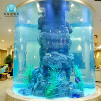 Personnalisé Beauté Maison LED Acrylique Aquarium Tube Poisson Colonne Aquarium à Vendre