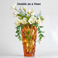 Jadevertu Nouveauté Vase en cristal de verre de table grand et luxueux de style traditionnel avec technique de pâte de verre pour la décoration de la maison