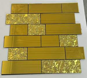 Moderne Piastrelle <span class=keywords><strong>a</strong></span> Mosaico in Vetro Specchiato Argento Autoadesive da 4mm per Decorazione Murale Interna - Product Image 1