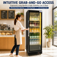 Refroidisseur d'air commercial vertical en acier inoxydable avec affichage numérique pour boissons, idéal pour les cantines et les halls de restauration