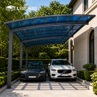Abri de jardin extérieur quatre saisons en aluminium durable et moderne pour deux véhicules, avec toit imperméable et résistant à la neige