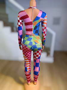 <span class=keywords><strong>Joker</strong></span> Bi coloré épissage personnalisé Street Style mode Sexy combinaison à manches longues serré Performance vêtements - Product Image 3