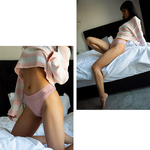 Lencería de moda para mujer, ropa interior suave moldeadora de cintura alta, bragas moldeadoras de Color puro, Tanga, bragas de Control de barriga - Product Image 2