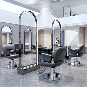 Internet Celebrity Hair Salon Double-Sided Floor Mirror Special Hair Cutting Studio <b>Makeup</b> <b>Table</b> for Barber Shops - Product Image 1