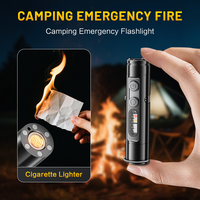 Mini lampe torche LED WAIORD, porte-clés, portable, rechargeable par USB, torche à lumière rouge de poche, pour survie en extérieur, allume-cigare