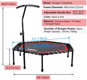 2023 Mini Trampoline silencieux et facile à assembler, entraînement <span class=keywords><strong>Cardio</strong></span> à saut élastique pour enfants en plein air - Product Image 4