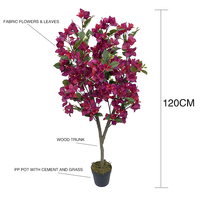 Fleurs artificielles en soie de bougainvillier pour la décoration de mariage, de la maison et du jardin intérieur