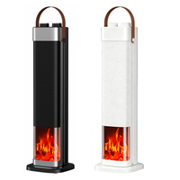 Chauffage portable en céramique PTC avec effet de flamme 3D, humidificateur, télécommande et thermostat pour chambre, maison et bureau
