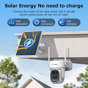 Kit de caméra de surveillance solaire Wi-Fi 3MP SECTEC 2026 Halow avec écran, stockage cloud gratuit et connectivité jusqu'à 500 mètres - Product Image 4