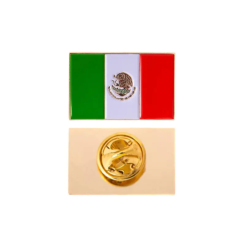 제조 업체 사용자 정의 국가 멕시코 국가 브로치 옷깃 핀 배지 금속 국가 플래그 소프트 에나멜 모자 핀 멕시코