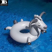 Bouée gonflable personnalisée en PVC durable en forme de chèvre, drôle et amusante, pour piscine, fête aquatique, pour adultes et enfants, été