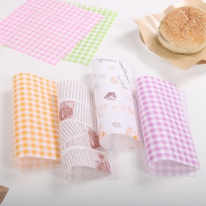 厚手の正方形18cmラミネート加工耐油紙ハンバーガーボックスランチボックスケーキサンドイッチ包装紙卸売 - Product Image 1