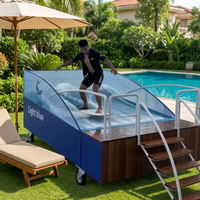 Simulateur de surf mobile commercial, machine à vagues artificielles, construction en acier, thème marin, parc aquatique familial