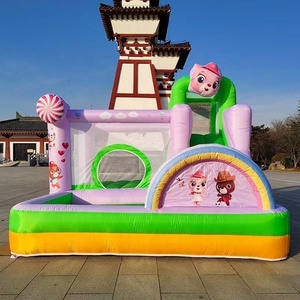 Parc aquatique gonflable Jumping Dear pour enfants : toboggans aquatiques élastiques, piscine, trampoline, château, amusant et durable en nylon - Product Image 3