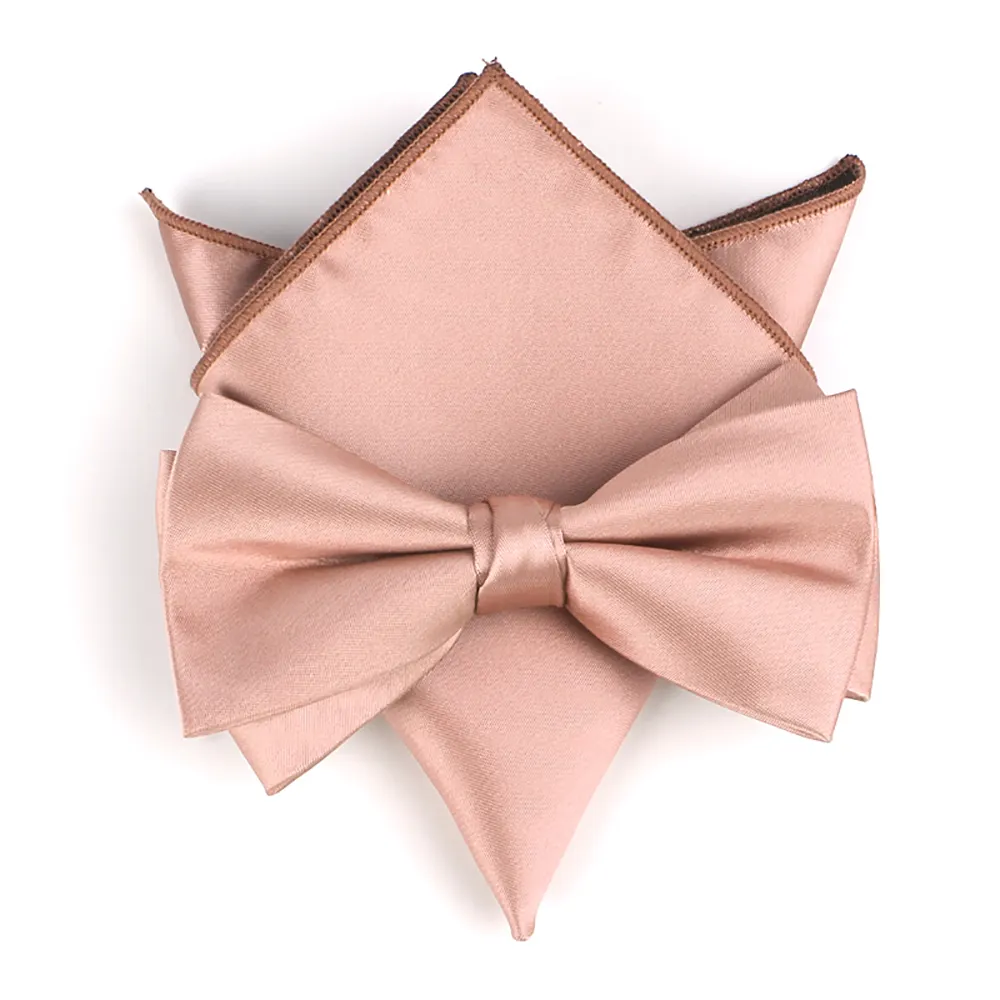 Высококачественный галстук-бабочка и карманный квадратный набор недорогие персиковые розовые галстуки-бабочки с карманными квадратами носовой платок