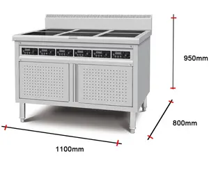 6*2.5/3.5kw Nhà Hàng Counter Fit Bếp Cảm Ứng Thương Mại Bếp Điện Nấu Ăn Phạm Vi