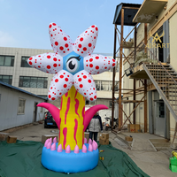 Ballon gonflable en forme de fleur de dessin animé de 4 m pour la décoration de parcs, jardins et camping-casernes