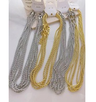 Kalung Emas Polos Fantastis LS-L2591 untuk Pria, Kalung Rantai Ular, Kalung Rantai Pilin Berlapis Perak