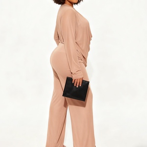 เสื้อแขนยาวผ้าตาข่ายเซ็กซี่สำหรับผู้หญิงและกางเกงทรงเข้ารูปชุดแฟชั่น 2 ชิ้น - Product Image 5