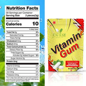 Goma de Mascar con Vitaminas de Marca Privada, Suplemento Energético, Mantiene la Boca Fresca y Aumenta la Energía - Product Image 2