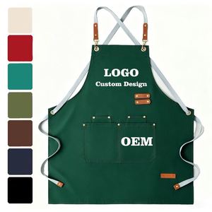 Delantal sin Mangas de Lona con Logotipo Personalizado para Cocina, Jardinería, Panadería, Cafetería, Trabajo - Reutilizable, Transpirable y Ecológico - Product Image 1
