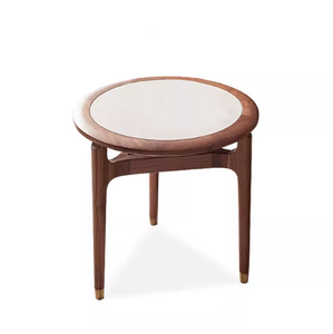Tavolino da salotto rotondo <span class=keywords><strong>in</strong></span> <span class=keywords><strong>marmo</strong></span> nordico naturale minimalista nordico <span class=keywords><strong>in</strong></span> acciaio inossidabile spazzolato con piedini <span class=keywords><strong>in</strong></span> rosa spazzolato - Product Image 4