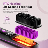 Peigne lisseur rechargeable Torlin 2600mAh 33W, 3 réglages de température, double chauffage PTC, soin aux ions négatifs, brosse lissante