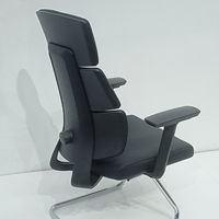 Chaise de bureau en cuir sans roulettes, dossier mi-haut, pour visiteurs, directionnelle, en PU, pour réunion, salle de conférence, bureau du patron