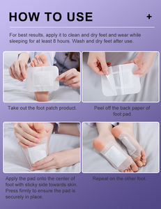 Patchs de pieds de désintoxication à la lavande Bonnes serviettes de couchage Nettoyage en profondeur Détente Détoxification 100% Naturel OEM - Product Image 5