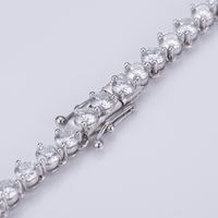 MSN-501 2mm 16 pouces Iced Out Hip Hop Fine Jewelry Collier 925 Sterling Silver Moissanite Tennis Chain