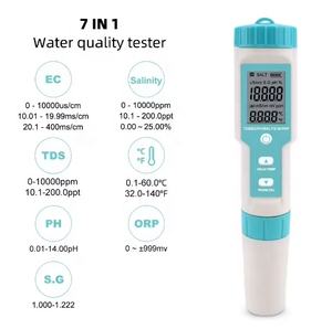 디지털 PH 측정기 C600 7 in 1 PH/EC/TDS/ORP/<span class=keywords><strong>SALT</strong></span>/S.G/TEMP 테스터 방수 디지털 수영장 수질 테스터 - Product Image 2