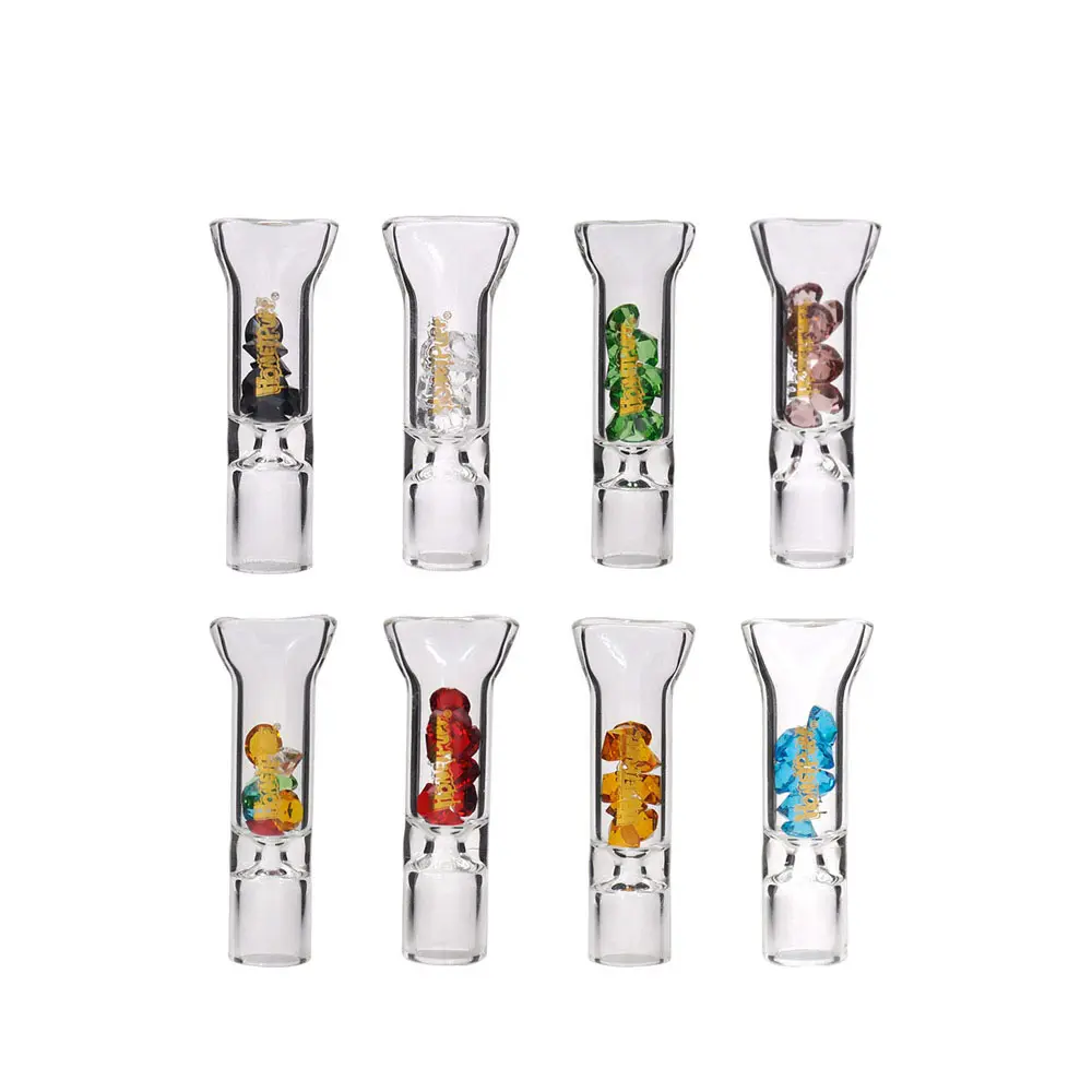 Hot Sale Transparent Glass Filter Tip Color Diamond Glass Filter Cigarette Holder