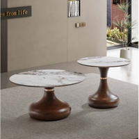 Table basse ronde moderne avec plateau en marbre, bois MDF épais, décorative pour la maison, la chambre à coucher, l'hôtel