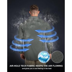 33000ft Herren Langarm-Sonnenschutzshirt UPF 50+ Schnelltrocknend Kühlendes Angelhemd - Product Image 2