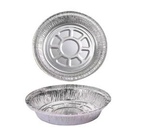 Moules à tarte ronds en aluminium robustes, récipients jetables résistants au <span class=keywords><strong>four</strong></span> pour la cuisson, la cuisson au <span class=keywords><strong>four</strong></span>, la friteuse à air, la préparation des repas et le stockage des aliments - Product Image 1