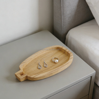 Plateau de rangement moderne en bois massif en forme de poire avec trou de suspension – Design simple et moderne, haute qualité, durable, écologique, pour clés de salon