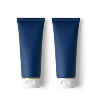 Tube cosmétique souple en PE bleu foncé mat de 100 ml avec bouchon à clapet, idéal pour le nettoyant visage et la crème pour les mains, personnalisable avec votre logo – Vente en gros