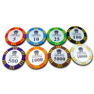 Fichas de Póker de Cerámica Nuevas de 39 mm, 10 g y 14 g con Valor en Euros, Superficie Lisa Profesional, Personalizadas para <span class=keywords><strong>Casino</strong></span>, Venta al Por Mayor de Fábrica - Product Image 2