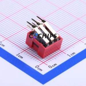 DSDA03LHGET DIP Switch Through hole Component (THT) Switch Flat Toggle, Raised Type Single Pole Single Throw 3 2.54mm - Product Image 2