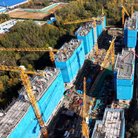 Grue à tour autoportante à plateforme plate DAHAN QTZ100 6013 de 6 à 8 tonnes, portée de 60 m, hauteur maximale de 200 m, composants essentiels du moteur PLC de haute performance