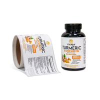 Étiquettes en vinyle pvc avec logo imprimé personnalisé rouleaux carrés étiquettes autocollants pour bouteilles de soins de santé alimentaires