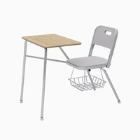 Chaise pliante universitaire en métal durable avec accoudoirs et table intégrée pour l'école et l'extérieur