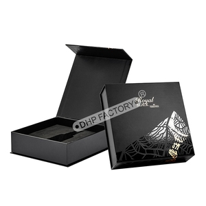 Black Magnetic <b>Foldable</b> Gift <b>Box</b> Spot UV Printing Custom Rigid Packaging with Insert for Bottle and Luxury Gifts - Product Image 2