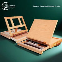 Chevalet d'art portable réglable en bois de hêtre écologique avec tiroirs de rangement et palette pour la peinture