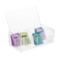 Personnalisé vente en gros fabrication artisanale personnalisée sachet de thé de bonbons en acrylique transparent transparent avec 8 compartiments